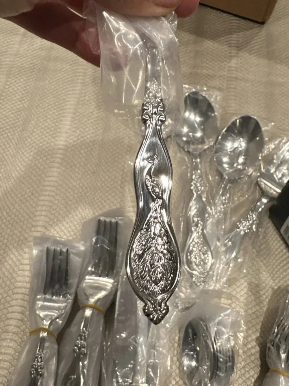 Wallace Peacock 45 Piece Service for 8 Stainless Steel 18/10 Flatware Set NEW